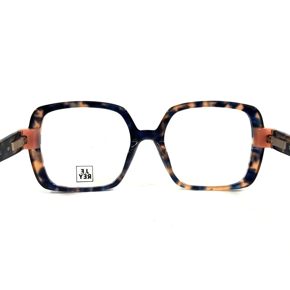 J. F. Rey Eyeglasses Frames JF1548 2583 Blue Pink Tortoise Oversized 51-18-135